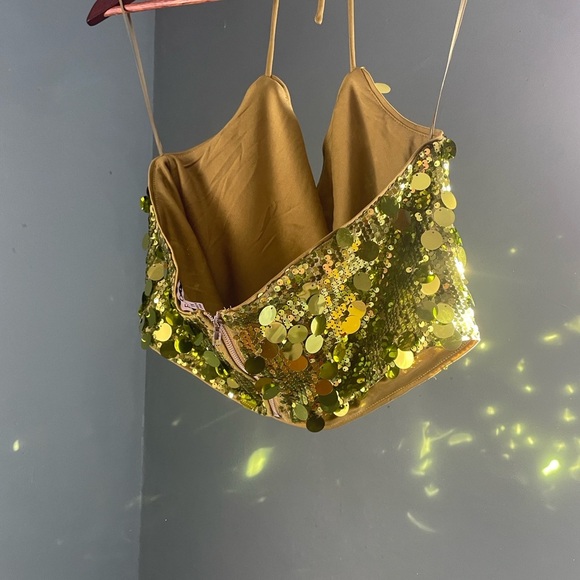 Sequin Halter Mini Dress set 2 pieces - Picture 7 of 9